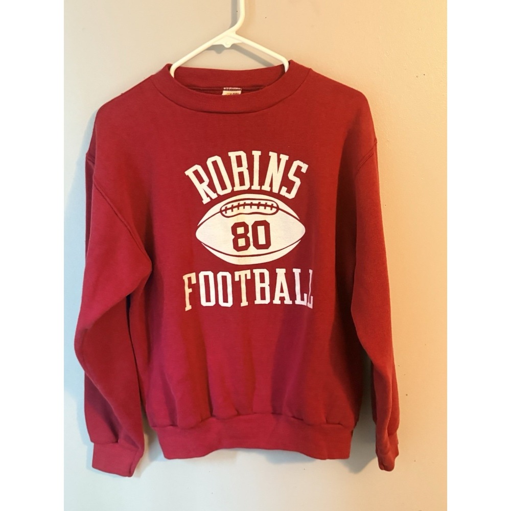VTG 1980 Warner Robins Football Long Sleeve Sweatshirt Size Medium